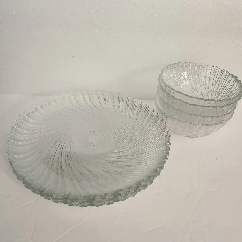 Set of 8pcs Arcoroc France Seabreeze (4) 10” Dinner Plates (4) 5